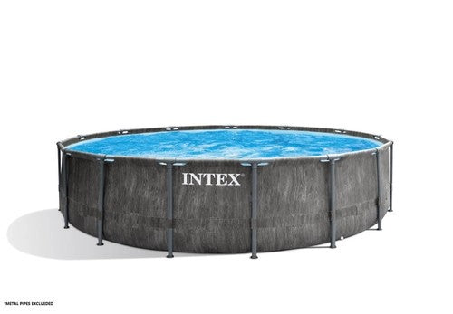 10090EH,15'x48"RoundPrismFramePoolLiner-greywood(Discontinued)