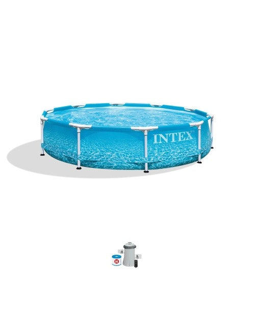 BeachsideMetalFrame10'x30"AboveGroundPoolwithFilterPump