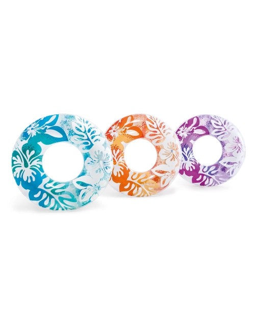 ClearTropicalColorInflatablePoolSwimTubes-Assortment