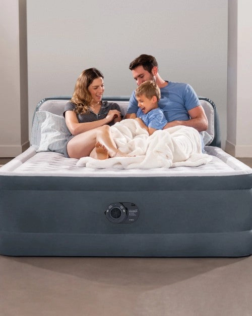 Dura-Beam®DeluxeUltraPlushHeadboardAirMattress18"QueenwithBuilt-InElectricPump