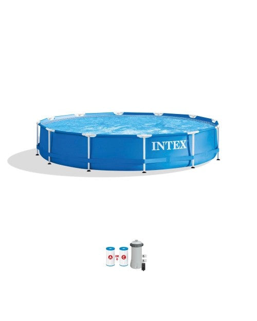 MetalFrame12'x30"AboveGroundPoolwithFilterPump