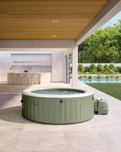 PureSpaOliveGreenRoundBubbleInflatableSpaSet-6-Person