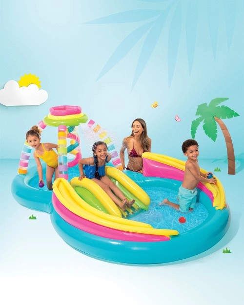 RainbowFunnelInflatablePlayCenterwithSlide