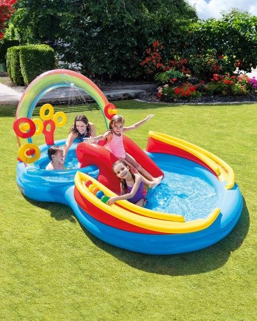 RainbowRingInflatablePlayCenterwithSlide